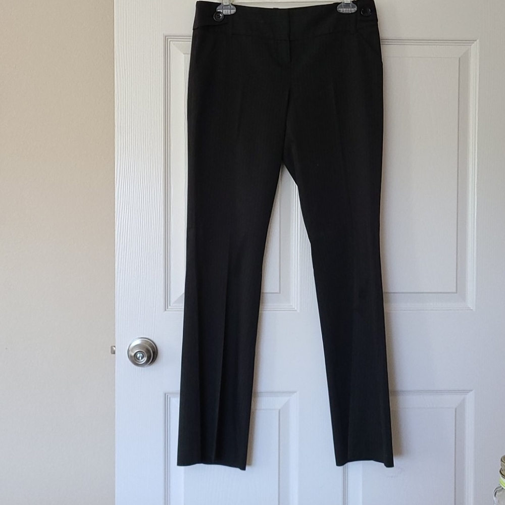 Black pinstriped slacks